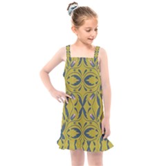 Folk Flowers Print Floral Pattern Ethnic Art Kids  Overall Dress by Eskimos