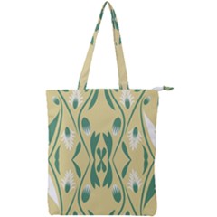 Folk Flowers Print Floral Pattern Ethnic Art Double Zip Up Tote Bag by Eskimos