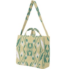 Folk Flowers Print Floral Pattern Ethnic Art Square Shoulder Tote Bag by Eskimos