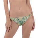 Folk flowers print Floral pattern Ethnic art Ring Detail Bikini Bottom View1