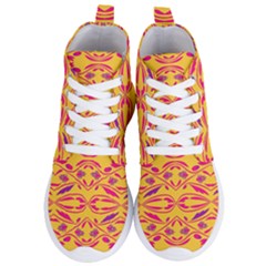 Folk Flowers Print Floral Pattern Ethnic Art Women s Lightweight High Top Sneakers by Eskimos