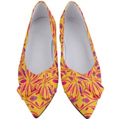 Folk Flowers Print Floral Pattern Ethnic Art Women s Bow Heels by Eskimos