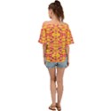 Folk flowers print Floral pattern Ethnic art Off Shoulder Short Sleeve Top View2