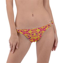 Folk Flowers Print Floral Pattern Ethnic Art Ring Detail Bikini Bottom by Eskimos