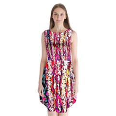 Colorful Bark Sleeveless Chiffon Dress  