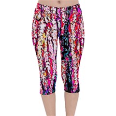 Colorful Bark Velvet Capri Leggings 