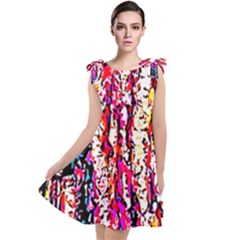 Colorful Bark Tie Up Tunic Dress