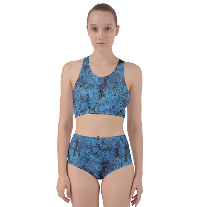 Abstract Surface Texture Background Racer Back Bikini Set