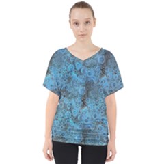 Abstract Surface Texture Background V-neck Dolman Drape Top by dflcprintsclothing