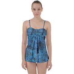 Abstract Surface Texture Background Babydoll Tankini Set