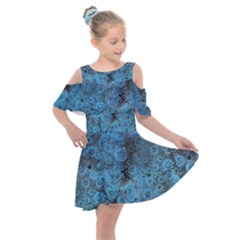 Abstract Surface Texture Background Kids  Shoulder Cutout Chiffon Dress by dflcprintsclothing