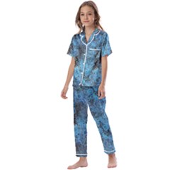 Abstract Surface Texture Background Kids  Satin Short Sleeve Pajamas Set by dflcprintsclothing