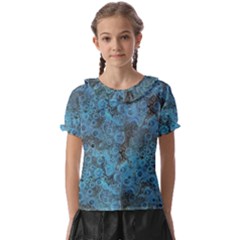 Abstract Surface Texture Background Kids  Frill Chiffon Blouse by dflcprintsclothing