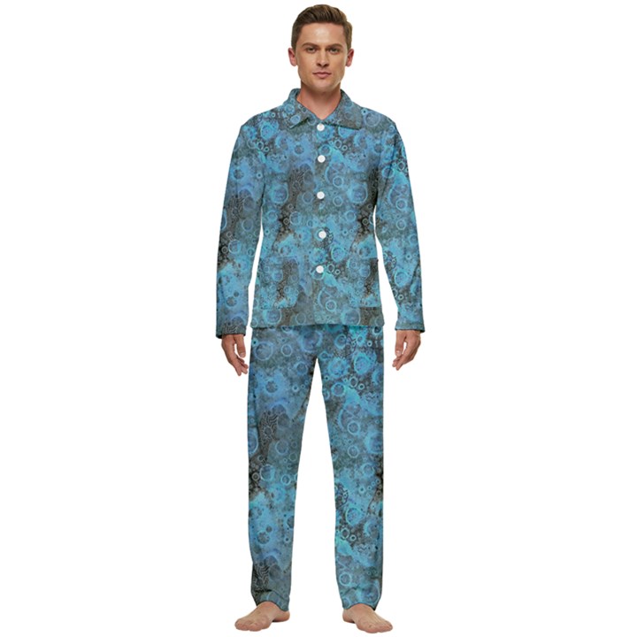 Abstract Surface Texture Background Men s Long Sleeve Velvet Pocket Pajamas Set