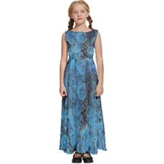 Abstract Surface Texture Background Kids  Satin Sleeveless Maxi Dress