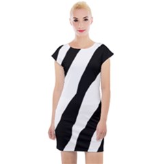 Zebra Lines Cap Sleeve Bodycon Dress by FunDressesShop