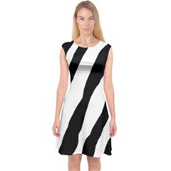 Zebra Lines Capsleeve Midi Dress by FunDressesShop