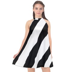 Zebra Lines Halter Neckline Chiffon Dress  by FunDressesShop