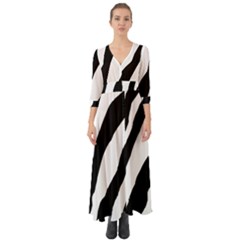 Zebra Lines Button Up Boho Maxi Dress by FunDressesShop