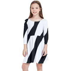 Zebra Lines Kids  Quarter Sleeve Skater Dress by FunDressesShop