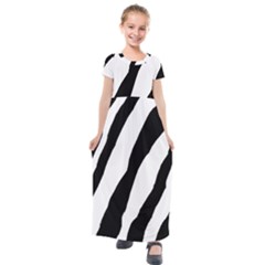 Zebra Lines Kids  Short Sleeve Maxi Dress by FunDressesShop