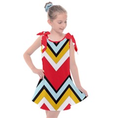 Chevron Colorful Print Kids  Tie Up Tunic Dress by FunDressesShop