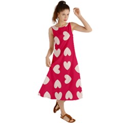 Pink Hearts Summer Maxi Dress