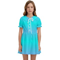 Blue And Pink Ombre Kids  Sweet Collar Dress