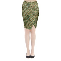 Colorful Stylized Botanic Motif Pattern Midi Wrap Pencil Skirt by dflcprintsclothing