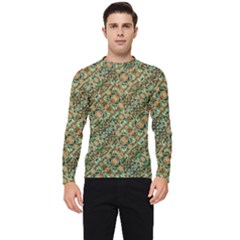 Colorful Stylized Botanic Motif Pattern Men s Long Sleeve Rash Guard by dflcprintsclothing