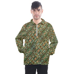 Colorful Stylized Botanic Motif Pattern Men s Half Zip Pullover by dflcprintsclothing