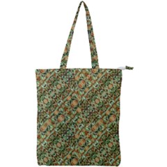 Colorful Stylized Botanic Motif Pattern Double Zip Up Tote Bag by dflcprintsclothing