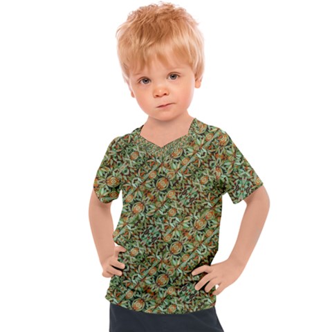 Colorful Stylized Botanic Motif Pattern Kids  Sports Tee by dflcprintsclothing