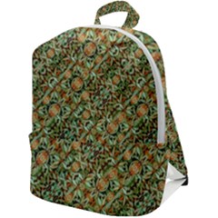 Colorful Stylized Botanic Motif Pattern Zip Up Backpack by dflcprintsclothing