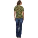 Colorful Stylized Botanic Motif Pattern Women s Short Sleeve Double Pocket Shirt View4