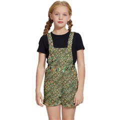 Colorful Stylized Botanic Motif Pattern Kids  Short Overalls