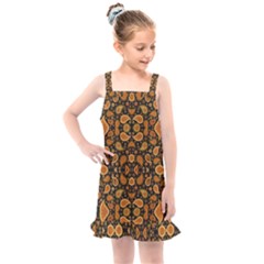 Brown Paisley Black Kids  Overall Dress by FunDressesShop