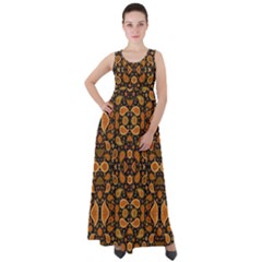 Brown Paisley Black Empire Waist Velour Maxi Dress by FunDressesShop