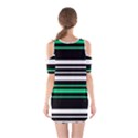 Green and white black Stripes Shoulder Cutout One Piece Dress View2