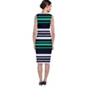 Green and white black Stripes Sleeveless Velvet Midi Dress View2