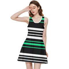 Green And White Black Stripes Inside Out Racerback Dress