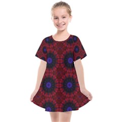 Blue And Red Tie Dye Kids  Smock Dress by FunDressesShop