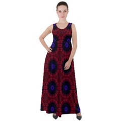 Blue And Red Tie Dye Empire Waist Velour Maxi Dress by FunDressesShop