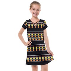 Tribal Shapes Black Kids  Cross Web Dress by FunDressesShop