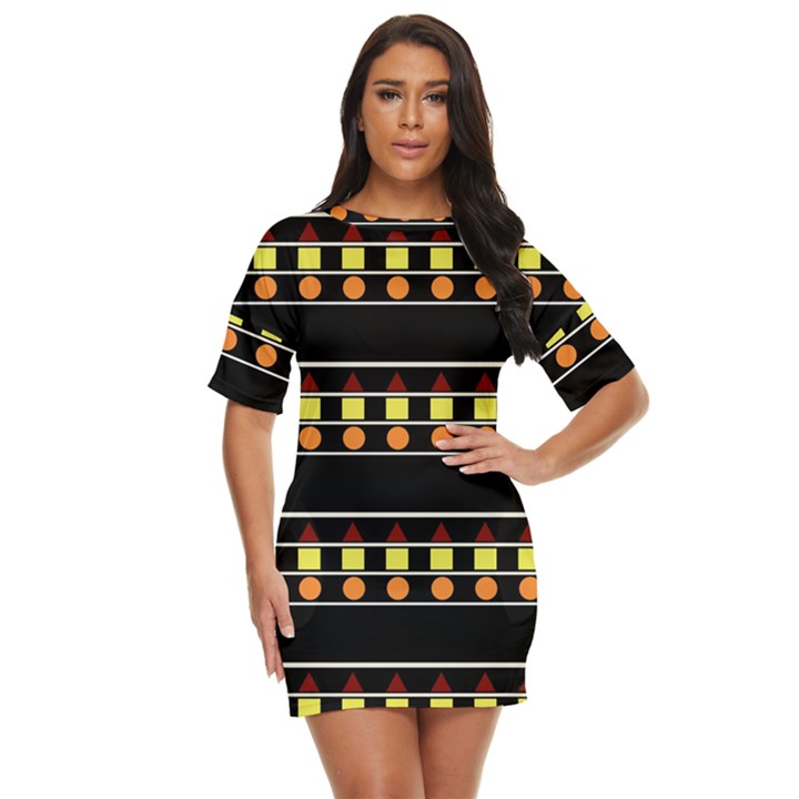 Tribal shapes Black Just Threw It On Dress