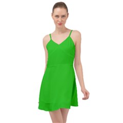 Plain Green Summer Time Chiffon Dress by FunDressesShop