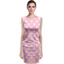 Cream Dots on purple Sleeveless Velvet Midi Dress View1