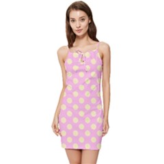 Cream Dots On Purple Summer Tie Front Dress by FunDressesShop