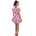 Sprinkled Donuts on Pink Flutter Sleeve Wrap Dress View2