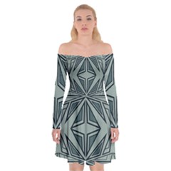 Abstract Pattern Geometric Backgrounds Off Shoulder Skater Dress by Eskimos